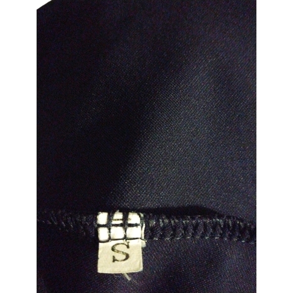 Embroidered Navy Flare Midi Dress Geese & Floral Design Long Sleeved Zip Back S - Picture 9 of 9